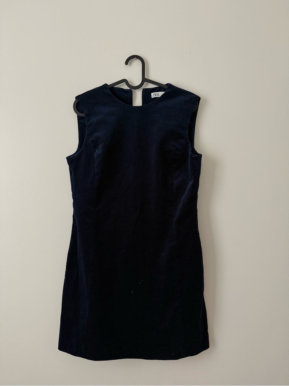 Zara Navy Velvet Sleeveless Mini Dress